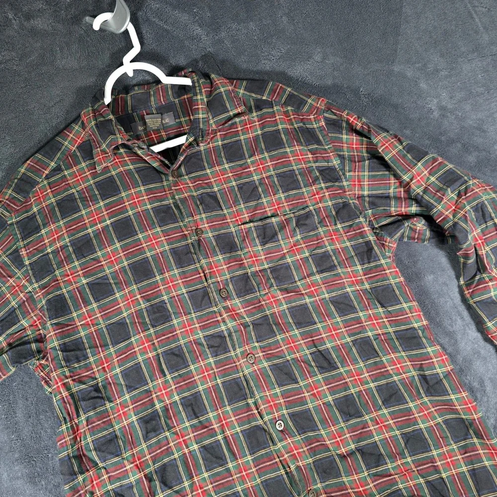 Banana Republic Plaid Flannel Shirt Long Sleeve Button Up‎ Casual Mens M